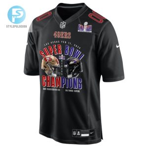 San Francisco 49Ers Vs. Baltimore Ravens Super Bowl Lviii Matchup Fashion Game Custom Men Jersey Carbon Black stylepulseusa 1 2