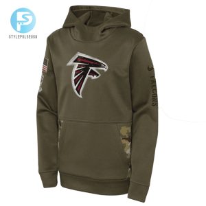 Atlanta Falcons Youth 2022 Salute To Service Performance Pullover Hoodie Olive stylepulseusa 1 2