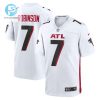 Bijan Robinson 7 Atlanta Falcons 2023 Nfl Draft Game Jersey White stylepulseusa 1