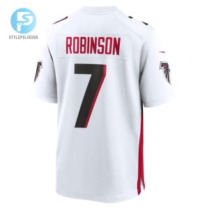 Bijan Robinson 7 Atlanta Falcons 2023 Nfl Draft Game Jersey White stylepulseusa 1 3