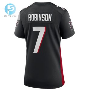 Bijan Robinson 7 Atlanta Falcons Womens 2023 Draft First Round Pick Game Jersey Black stylepulseusa 1 3