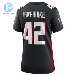 Godwin Igwebuike 42 Atlanta Falcons Women Game Jersey Black stylepulseusa 1 3