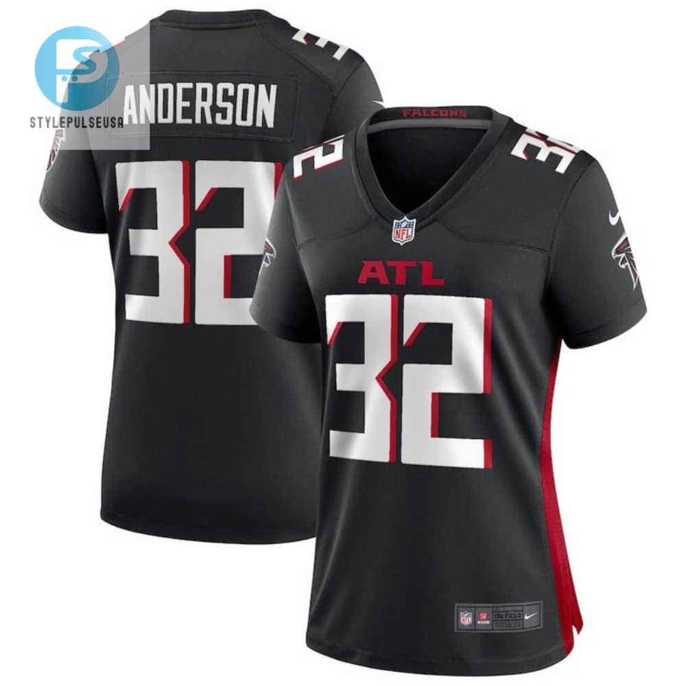 Jamal Anderson 32 Atlanta Falcons Women Retired Game Jersey Black stylepulseusa 1