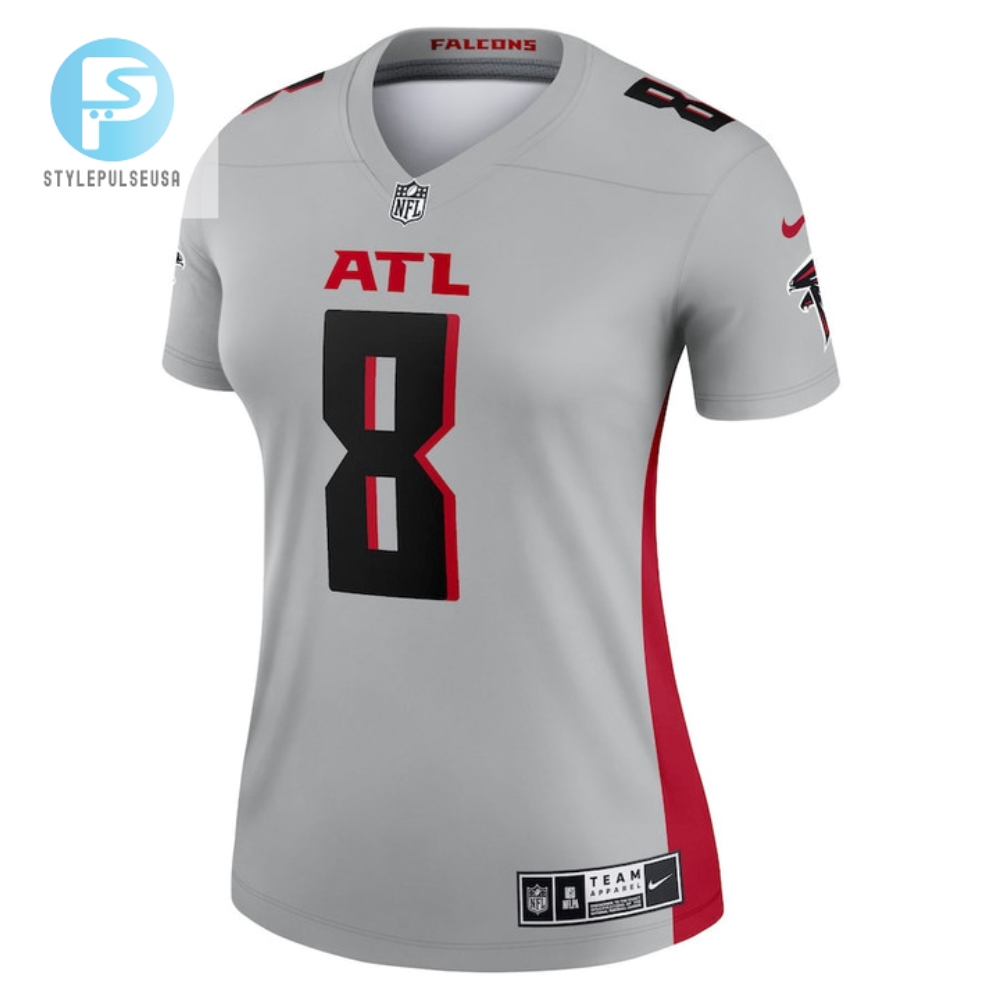 Kyle Pitts 8 Atlanta Falcons Womens Inverted Legend Jersey  Gray 