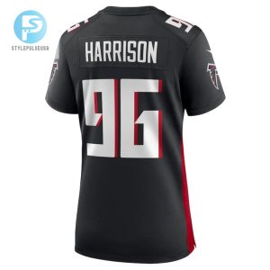 Zach Harrison 96 Atlanta Falcons Game Women Jersey Black stylepulseusa 1 2