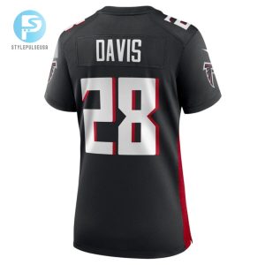 Mike Davis 28 Atlanta Falcons Game Women Jersey Black stylepulseusa 1 2