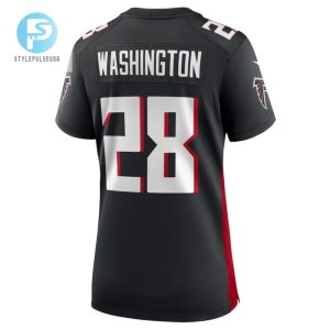 Carlos Washington 28 Atlanta Falcons Women Game Jersey Black stylepulseusa 1 2