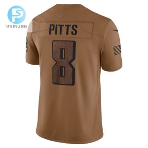 Kyle Pitts 8 Atlanta Falcons Men 2023 Salute To Service Limited Jersey Brown stylepulseusa 1 2