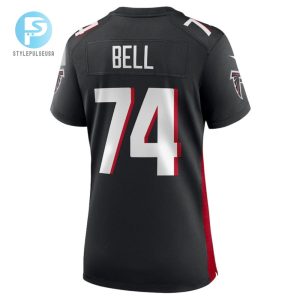 Travis Bell 74 Atlanta Falcons Team Game Women Jersey Black stylepulseusa 1 2