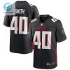 Keith Smith 40 Atlanta Falcons Mens Game Jersey Black stylepulseusa 1
