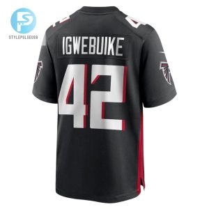 Godwin Igwebuike 42 Atlanta Falcons Men Game Jersey Black stylepulseusa 1 2