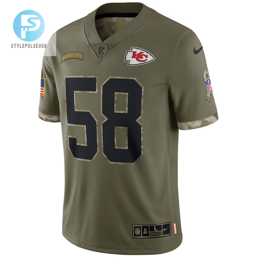 Derrick Thomas Kansas City Chiefs 2022 Salute To Service Retired Player Limited Jersey  Olive 