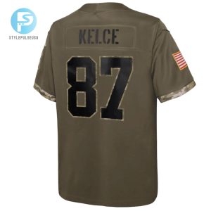 Travis Kelce Kansas City Chiefs 2022 Salute To Service Player Limited Jersey Olive stylepulseusa 1 2