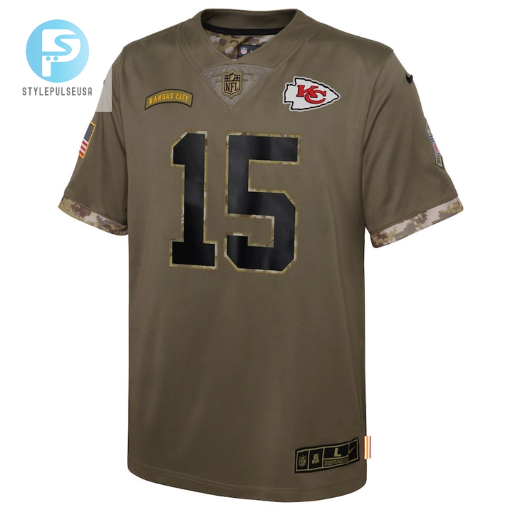 Patrick Mahomes Kansas City Chiefs 2022 Salute To Service Player Limited Jersey  Olive 