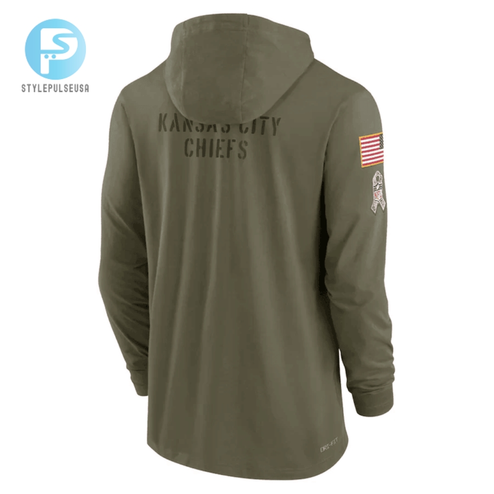 Men Kansas City Chiefs 2022 Salute To Service Tonal Pullover Hoodie  Olive 