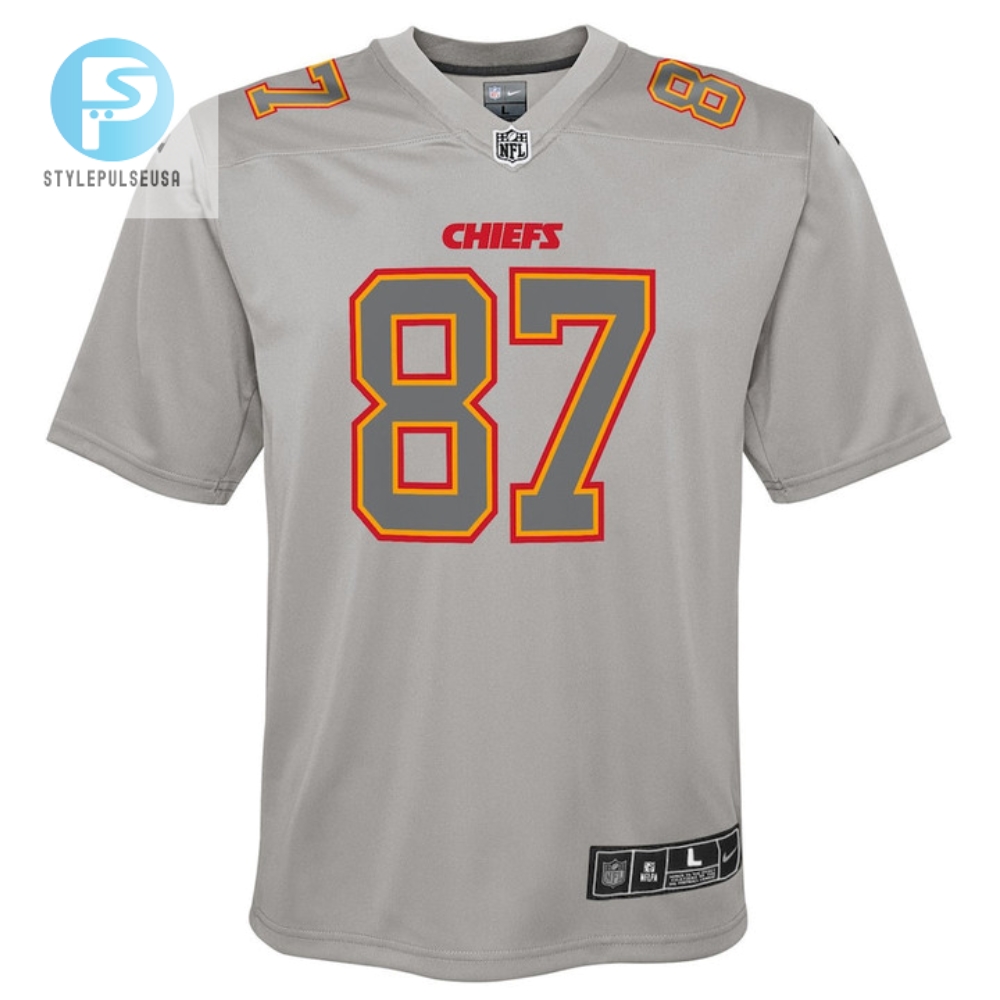 Travis Kelce 97 Kansas City Chiefs Youth Atmosphere Game Jersey  Gray 