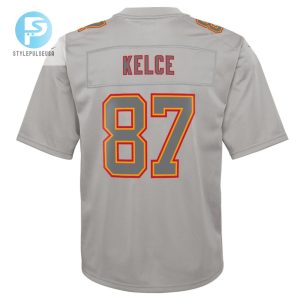 Travis Kelce 97 Kansas City Chiefs Youth Atmosphere Game Jersey Gray stylepulseusa 1 2