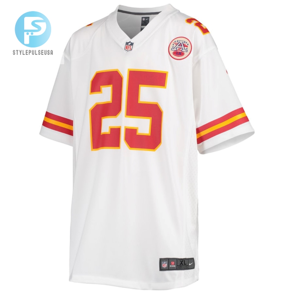 Clyde Edwardshelaire Kansas City Chiefs Youth Game Jersey  White 