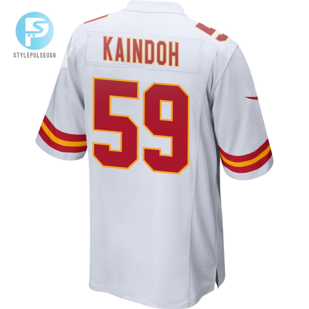 Joshua Kaindoh 59 Kansas City Chiefs Super Bowl Lvii Champions Men Game Jersey  White 