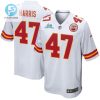 Darius Harris 47 Kansas City Chiefs Super Bowl Lvii Champions Men Game Jersey White stylepulseusa 1