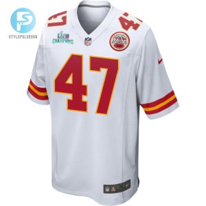 Darius Harris 47 Kansas City Chiefs Super Bowl Lvii Champions Men Game Jersey White stylepulseusa 1 2