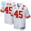 Michael Burton 45 Kansas City Chiefs Super Bowl Lvii Champions Men Game Jersey White stylepulseusa 1