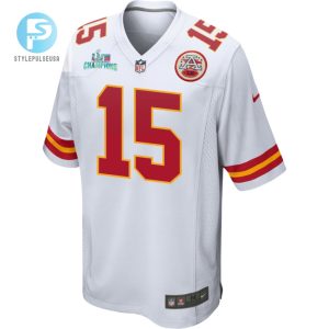 Patrick Mahomes 15 Kansas City Chiefs Super Bowl Lvii Champions Men Game Jersey White stylepulseusa 1 2