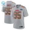 Chris Jones 95 Kansas City Chiefs Super Bowl Lvii Patch Atmosphere Fashion Game Jersey Gray stylepulseusa 1