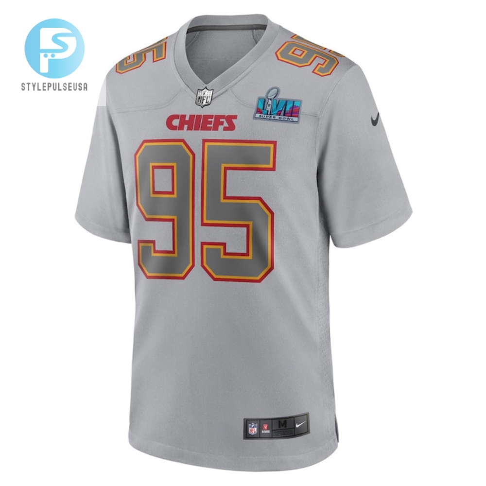 Chris Jones 95 Kansas City Chiefs Super Bowl Lvii Patch Atmosphere Fashion Game Jersey  Gray 