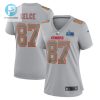 Travis Kelce 87 Kansas City Chiefs Women Super Bowl Lvii Patch Atmosphere Fashion Game Jersey Gray stylepulseusa 1