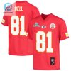 Blake Bell 81 Kansas City Chiefs Super Bowl Lvii Champions Youth Game Jersey Red stylepulseusa 1