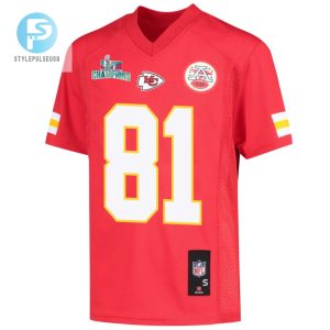 Blake Bell 81 Kansas City Chiefs Super Bowl Lvii Champions Youth Game Jersey Red stylepulseusa 1 2