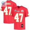 Darius Harris 47 Kansas City Chiefs Super Bowl Lvii Champions Youth Game Jersey Red stylepulseusa 1