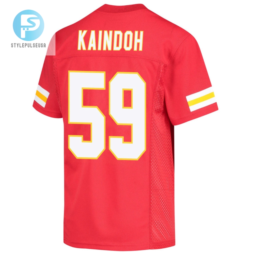 Joshua Kaindoh 59 Kansas City Chiefs Super Bowl Lvii Champions Youth Game Jersey  Red 
