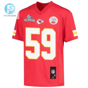 Joshua Kaindoh 59 Kansas City Chiefs Super Bowl Lvii Champions Youth Game Jersey Red stylepulseusa 1 2