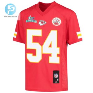 Leo Chenal 54 Kansas City Chiefs Super Bowl Lvii Champions Youth Game Jersey Red stylepulseusa 1 2