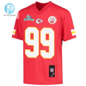 Khalen Saunders 99 Kansas City Chiefs Super Bowl Lvii Champions Youth Game Jersey Red stylepulseusa 1 2