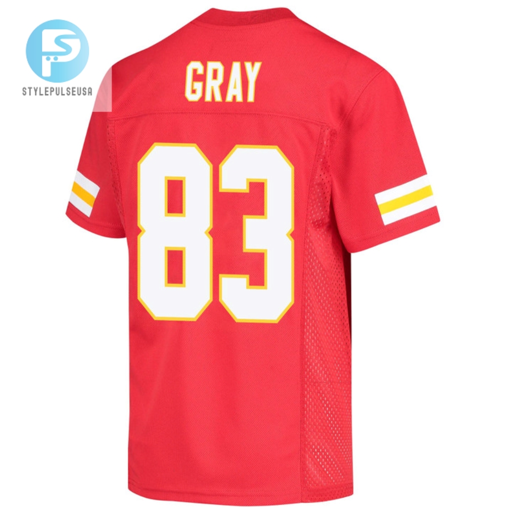 Noah Gray 83 Kansas City Chiefs Super Bowl Lvii Champions Youth Game Jersey  Red 