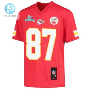 Travis Kelce 87 Kansas City Chiefs Super Bowl Lvii Champions Youth Game Jersey Red stylepulseusa 1 2