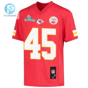 Michael Burton 45 Kansas City Chiefs Super Bowl Lvii Champions Youth Game Jersey Red stylepulseusa 1 2