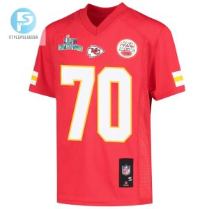 Prince Tega Wanogho 70 Kansas City Chiefs Super Bowl Lvii Champions Youth Game Jersey Red stylepulseusa 1 2