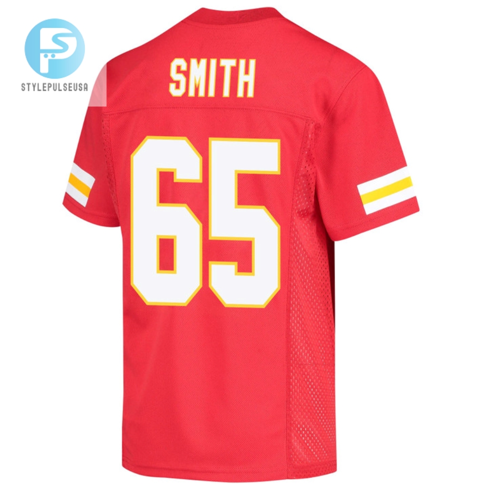 Trey Smith 65 Kansas City Chiefs Super Bowl Lvii Champions Youth Game Jersey  Red 