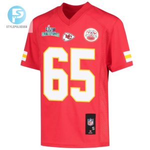 Trey Smith 65 Kansas City Chiefs Super Bowl Lvii Champions Youth Game Jersey Red stylepulseusa 1 2