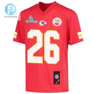 Deon Bush 26 Kansas City Chiefs Super Bowl Lvii Champions Youth Game Jersey Red stylepulseusa 1 2