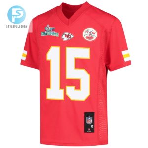 Patrick Mahomes 15 Kansas City Chiefs Super Bowl Lvii Champions Youth Game Jersey Red stylepulseusa 1 2