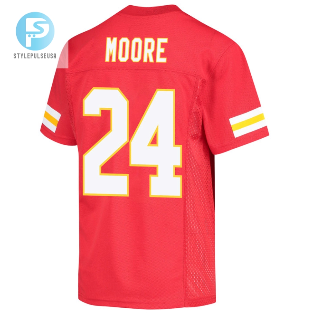 Skyy Moore 24 Kansas City Chiefs Super Bowl Lvii Champions Youth Game Jersey  Red 