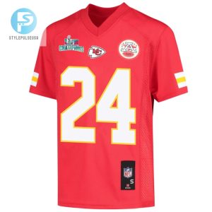 Skyy Moore 24 Kansas City Chiefs Super Bowl Lvii Champions Youth Game Jersey Red stylepulseusa 1 2