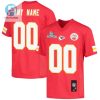 Custom Kansas City Chiefs Super Bowl Lvii Champions Youth Game Jersey Red stylepulseusa 1