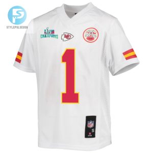 Jerick Mckinnon 1 Kansas City Chiefs Super Bowl Lvii Champions Youth Game Jersey White stylepulseusa 1 2