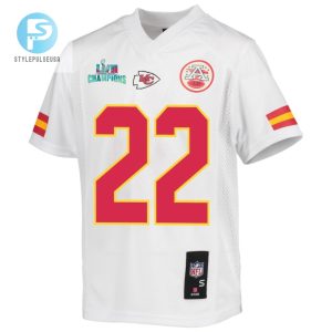 Juan Thornhill 22 Kansas City Chiefs Super Bowl Lvii Champions Youth Game Jersey White stylepulseusa 1 2